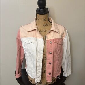 Vigoss Pink and White Jean Jacket